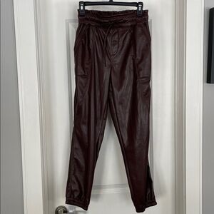 Melissa Nepton Kaja Brown Vegan Leather Joggers